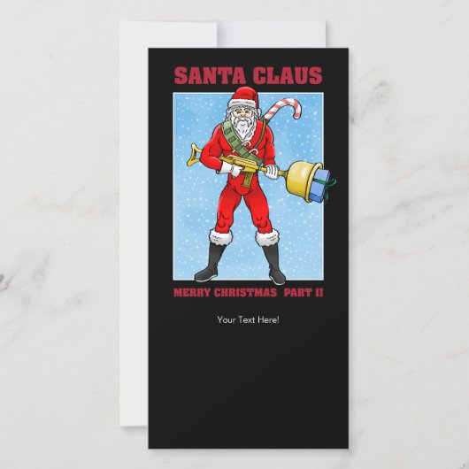 Kerstman cadeau distributie feestdagenkaart (Voorkant)