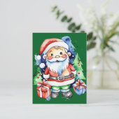 Kerstman cadeau ideeën briefkaart (Staand voorkant)