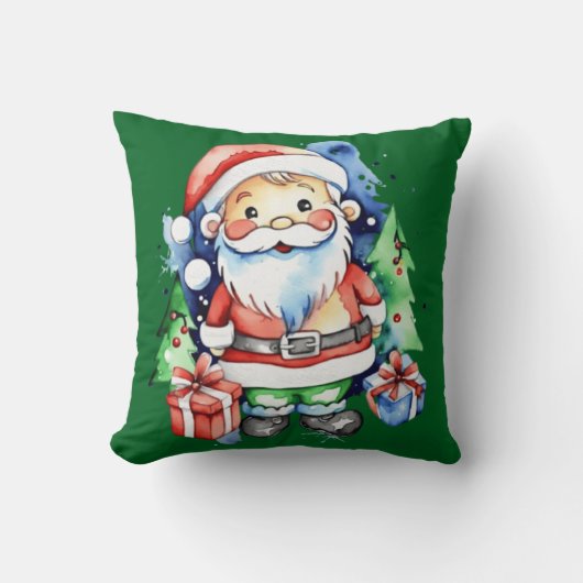 Kerstman cadeau-ideeën kussen (Voorkant)