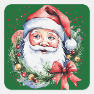 Kerstman cadeau ideeën vierkante sticker