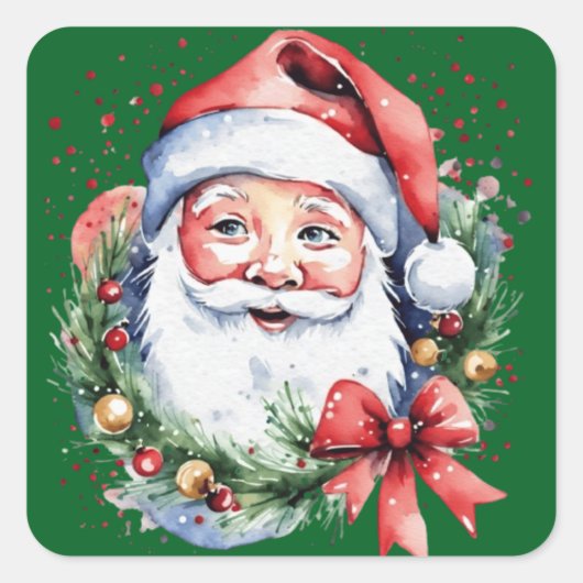 Kerstman cadeau ideeën vierkante sticker (Voorkant)