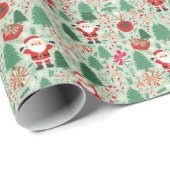 Kerstman Cadeau Inpakpapier (Rol Hoek)