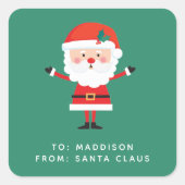 Kerstman Cadeau Label | Kerstcadeau Sticker (Voorkant)
