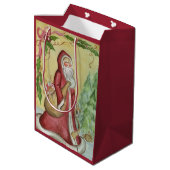 Kerstman Cadeaubag Medium Cadeauzakje (Achterkant Gekanteld)