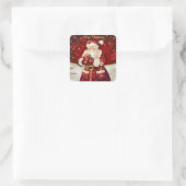 Kerstman cadeaubijslab etiketten (Tas)