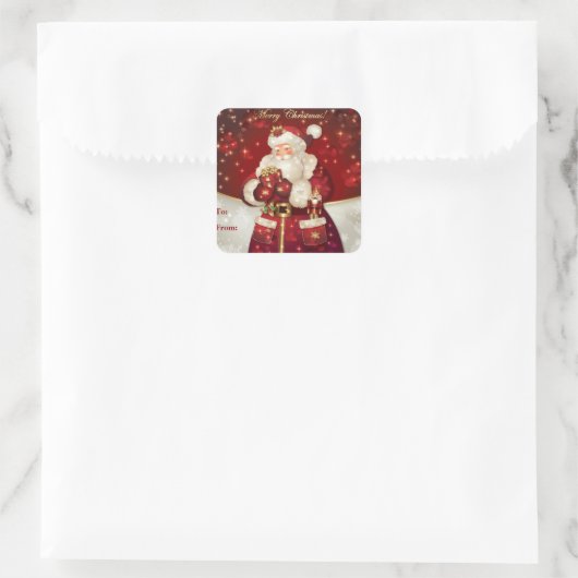 Kerstman cadeaubijslab etiketten (Tas)