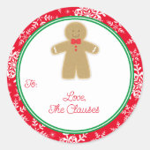 Kerstman cadeaukaart Kerststicker Ronde Sticker (Voorkant)
