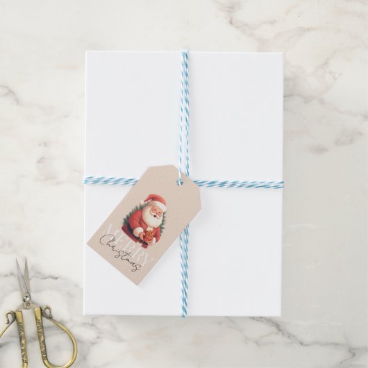 kerstman cadeaulabel (Met Touw)