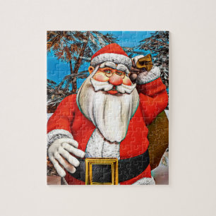 Kerstman Cadeaupak Sneeuwbos Kunst Legpuzzel