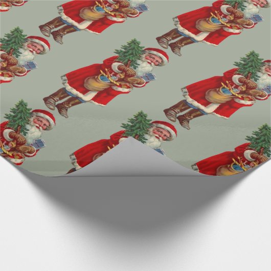  kerstman cadeaupapier (Hoek)