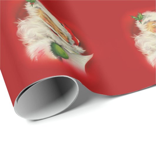  kerstman cadeaupapier (Rol Hoek)