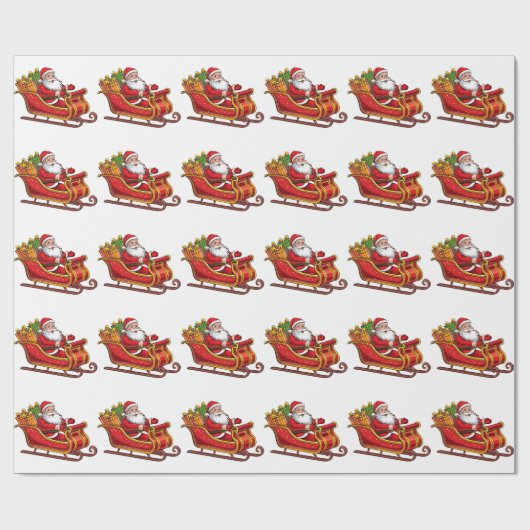 Kerstman Cadeaupapier (Vlak)