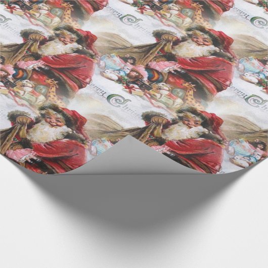  kerstman cadeaupapier (Hoek)