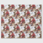  kerstman cadeaupapier (Vlak)