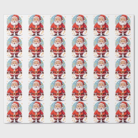 Kerstman Cadeaupapier (Vlak)
