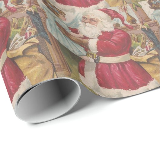  kerstman cadeaupapier (Rol Hoek)