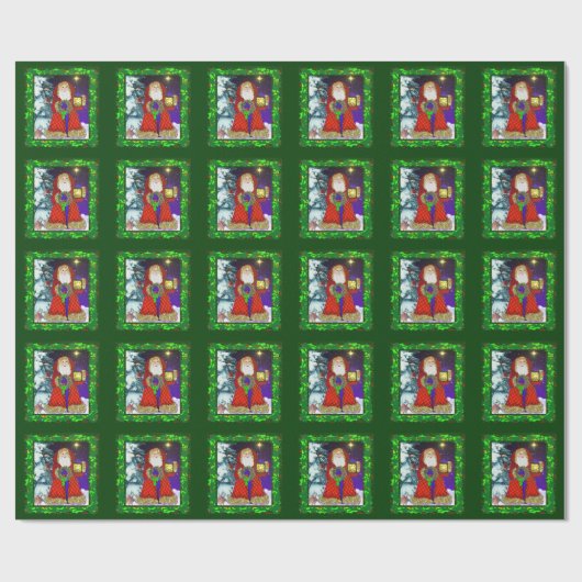 kerstman cadeaupapier (Vlak)