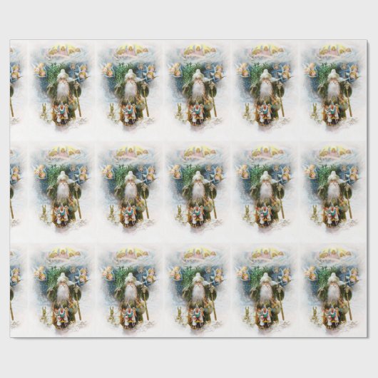 kerstman cadeaupapier (Vlak)