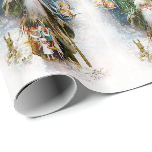  kerstman cadeaupapier (Rol Hoek)