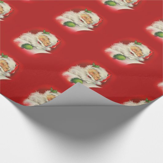  kerstman cadeaupapier (Hoek)