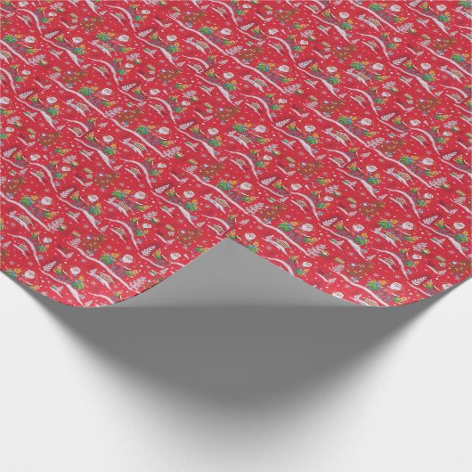 kerstman cadeaupapier (Hoek)