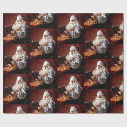 kerstman cadeaupapier (Vlak)