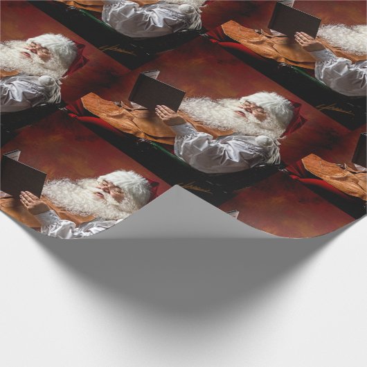 kerstman cadeaupapier (Hoek)