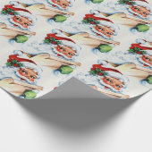  kerstman cadeaupapier (Hoek)