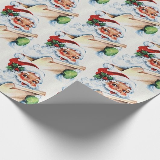  kerstman cadeaupapier (Hoek)