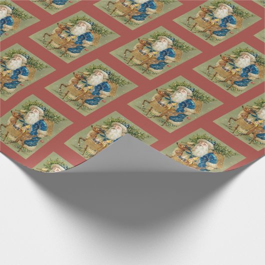  kerstman cadeaupapier (Hoek)