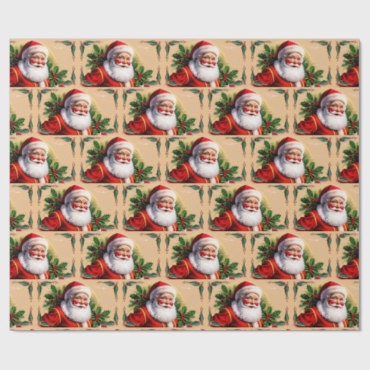  kerstman cadeaupapier (Vlak)