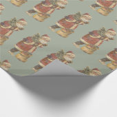  kerstman cadeaupapier (Hoek)