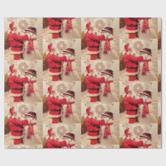 kerstman cadeaupapier (Vlak)