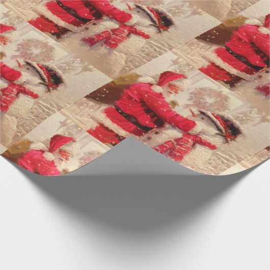 kerstman cadeaupapier (Hoek)