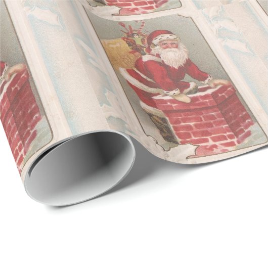  kerstman cadeaupapier (Rol Hoek)