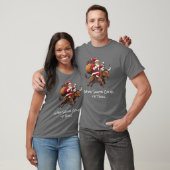 Kerstman Cadeaus bezorgen op Texas Longhorn Bull # T-shirt (Unisex)