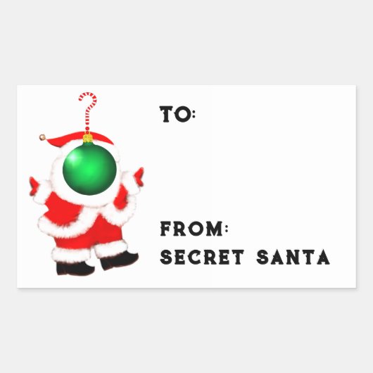 Kerstman Cadeautags Rechthoekige Sticker (Voorkant)