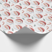 Kerstman Candy Canes Kerstmis   Cadeaupapier (Hoek)