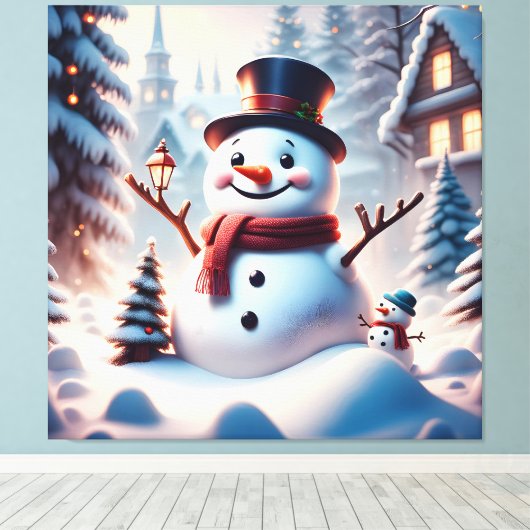 Kerstman Canvas Afdruk (Insitu (Houten vloer))