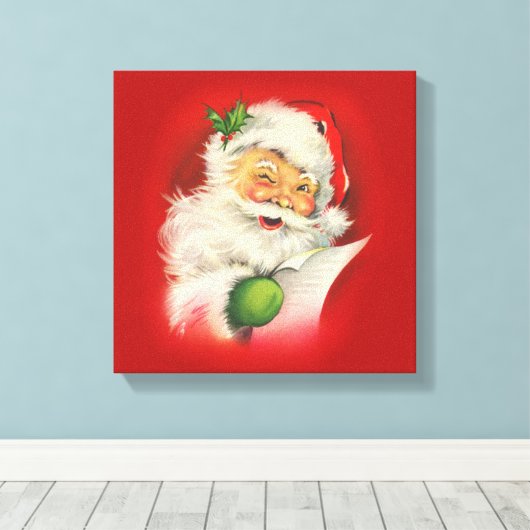  kerstman canvas afdruk (Insitu (Houten vloer))