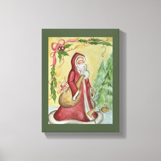 Kerstman Canvas Kunstprint Afdruk (Voorkant)