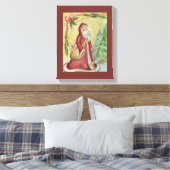 Kerstman Canvas Kunstprint Afdruk (Insitu (Slaapkamer))