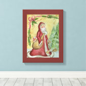 Kerstman Canvas Kunstprint Afdruk (Insitu (Houten vloer))