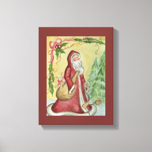 Kerstman Canvas Kunstprint Afdruk
