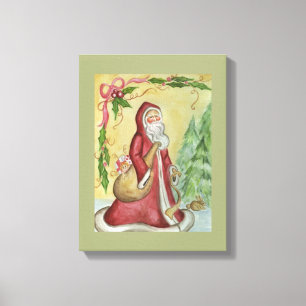 Kerstman Canvas Kunstprint Afdruk