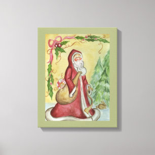 Kerstman Canvas Kunstprint Afdruk
