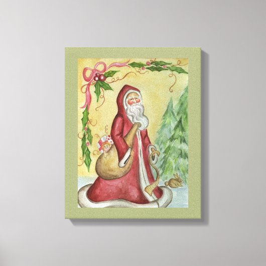 Kerstman Canvas Kunstprint Afdruk (Voorkant)