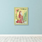 Kerstman Canvas Kunstprint Afdruk (Insitu (Houten vloer))