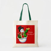 kerstman canvas tas (Voorkant)