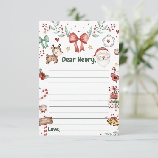 Kerstman Capsule Note Bericht Kaart (Staand voorkant)